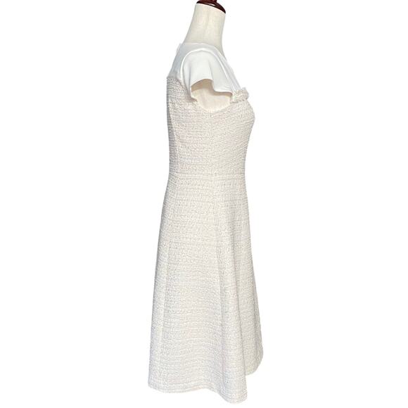 Anayi Japanese Luxury Tweed A Line Fit Flare Dress 38 (M?) Old Money Classic - Picture 2 of 13